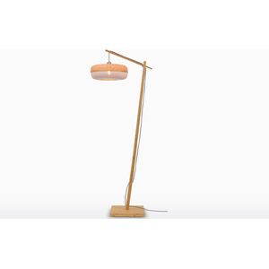 GOOD&MOJO Vloerlamp Palawan - Bamboe/Wit - 68x40x176cm - Scandinavisch,Bohemian - Staande lamp voor Woonkamer - Slaapkamer