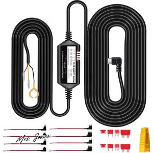 Mrs. Jones 12V-24V naar 5V/3A Dashcam Hardwire Kit voor AZDOME M300S/M300 met zekeringhouder - laagspanningsbeveiliging .
