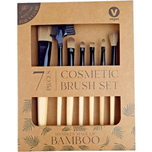 Make up kwasten set – Bamboo / Bruin – 7 delig