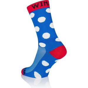 Winaar Fietssokken Zomer Unisex Blauw Rood met Witte Stippen - BRW Dots - 36-38