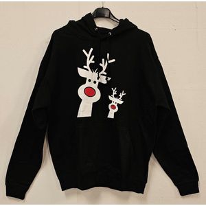 Hoodie - Foute kersttrui - Kerst Buddy's - Dames - Heren - Zwart - Maat L