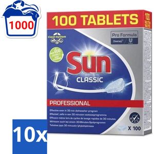 Sun Classic - Pro Formula - Vaatwastabletten - 100 Tabletten - Bulkverpakking - 10 stuks