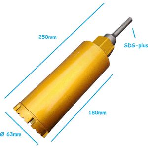 SDS-Plus Adapter + Kernboor diamantboor betonboor Ø 63 x 180mm gatenboor diamantboorkroon diamant boor kernboormachine airco boorkroon aansluiting boormachine M22 schroefdraad