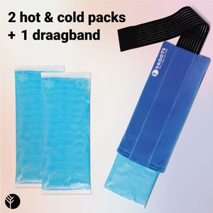 Groots Hot & Cold Pack – 2 Gel Packs Inclusief 1 Houder met Klittenbandsluiting 29 cm x 12 cm – Ice Pack Herbruikbaar – Warm Koud Kompres
