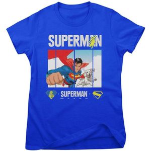 Superman 2025 - Superman Look Up Dames T-shirt - blauw - XXL