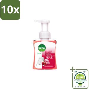 10 x Dettol - Foam Handzeep - Rozen & Kersenbloesem - Zacht Mouse - 250 ml - Grootverpakking - Antibacteriële Handzeep - Schuimende Handzeep - Rozen Geur - Kersenbloesem Geur - Zachte Handzeep