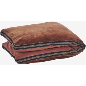 Madam Stoltz - Katoen Fluweel Matraskussen 60x140cm - Terracotta Bruin/Rood - Velours