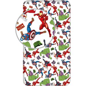 Marvel Avengers Hoeslaken Hulk, Flash Iron Man- Eenpersoons – 90 X 200 Cm