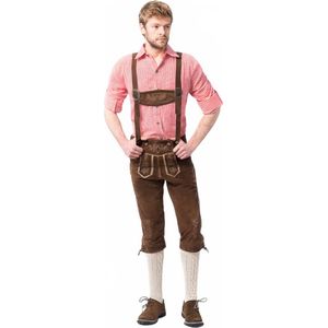 Tannhauser Lederhosen Rudi Lang 100% Echt Leder Heren Oktoberfest Heren Carnavalskleding Heren Lederhosen Man -Leer- Donkerbruin- S