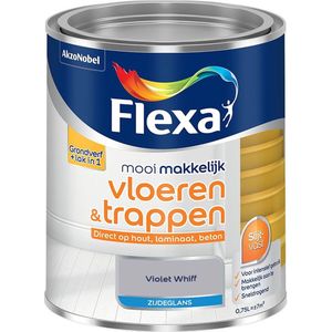 Flexa - Mooi Makkelijk Vloeren & Trappen Zijdeglans - Muurverf - Violet Whiff - Meng - Grijs - 0,75 Liter