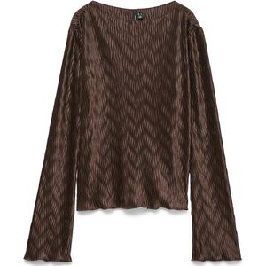 Vero Moda - Vmruby ls top exp - T-shirt - Bruin - Dames