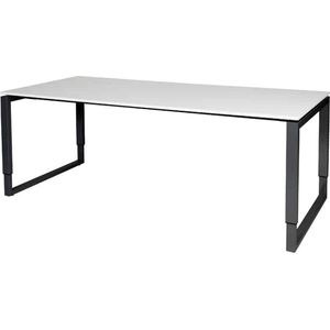 Verstelbaar Bureau - Domino Plus 200x90 wit - zwart frame