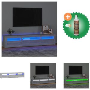 vidaXL TV-meubel - LED-verlichting - TV-meubel - Afmetingen- 195 x 35 x 40 cm - Kleur- grijs sonoma eiken - Materiaal- bewerkt hout - vidaXL - Kast - Inclusief Houtreiniger en verfrisser