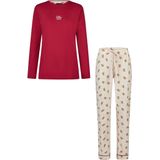 Happy Shorts Dames Kerst Pyjama Set Shirt + Broek Rood/Wit Gingerbread - Maat S
