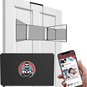 360 Degree Mirror - Adjustable Telescopic Hooks - Self Hair Cutting Mirror for Men - Triple Mirror for Hair Cutting - Mirror for Self-Cutting - Self Hair Cutting Mirror