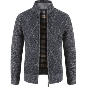 Heren Casual Gebreide Vest met Volledige Ritssluiting en Opstaande Kraag - Warme Dikke Truien voor Lente en Herfst