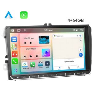 Boscer® Autoradio - Geschikt voor Volkswagen, Skoda & Seat - Apple Carplay & Android Auto - Android 13 - 4+64GB - 9 Inch HD Touchscreen - Bluetooth, USB, WiFi & MP5 - Navigatiesysteem - Achteruitrijcamera & Microfoon - 2025 Model