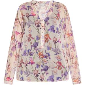 Blouse - Bloemenprint - Blouseshirt - Lange Mouwen - Normale Pasvorm