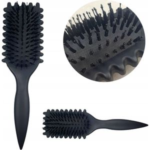 Krullende Haarborstel voor Krullen - Zwarte Varkenshaar Borstel