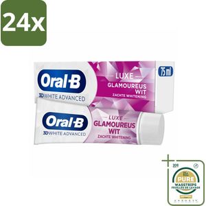 Oral-B - 3D White Advanced – Tandpasta – Luxe – Glamorous White – 75 ml - Voordeelverpakking - 24 stuks - Glimlach - Verkleuring