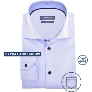 Ledub modern fit overhemd - mouwlengte 72 cm - lichtblauw - Strijkvrij - Boordmaat: 40