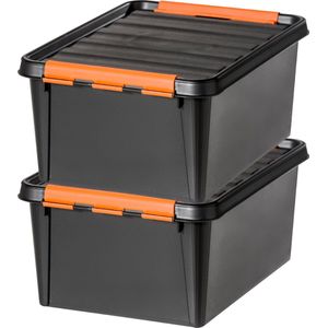 Set van 2 - Opbergdoos met deksel - 14 Liter - Opbergbox SmartStore™ Pro 15 - Stapelbaar en Nestelbaar - 10 jaar garantie - Voedselveilig - BPA vrij - Stevige deksels en versterkte hoeken - L40 x B30 x H19 cm