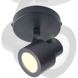 Zwarte plafondlamp Alto spots | 1 lichts | zwart | metaal | Ø 10 cm | hal / woonkamer lamp | modern / stoer design