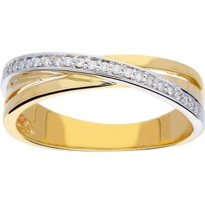 Glow 214.520752 Dames Ring - Sieraad - 0,12 crt - 14 Karaat Goud - Diamant - 5 mm breed