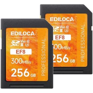 256GB UHS-II SD-kaart Snelle Opslag (2 stuks)