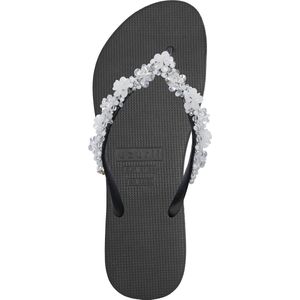 Uzurii Precious Bloom White Dames Slippers Black | Zwart | Kunststof | Maat 41/42 | 18.256.02