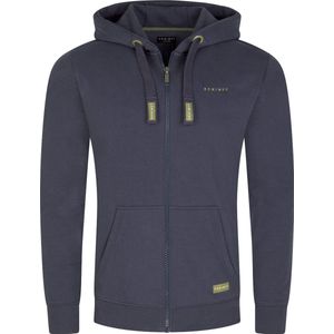 DENIMFY Heren Sweatjack DFLeo regular fit Blauw S Volwassenen Hoodie Capuchon Sweatshirt