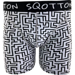 Boxershort - SQOTTON® - Doolhof - Grijs - Maat M
