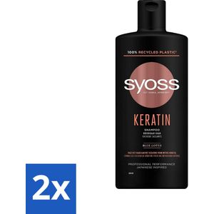 Syoss Keratin Shampoo - Shampoo - Keratine - 440 ml - Voordeelverpakking - 2 stuks