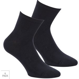 Bamboe Quarter Sokken Met Badstof Voetbed 6-Pack - Marine - Maat 40-46 - Comfy Bamboe Sportsokken Voor Frisse Droge Voeten - Dames / Heren