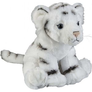 Pluche witte tijger knuffel 30 cm - Tijgers wilde dieren knuffels - Speelgoed voor kinderen