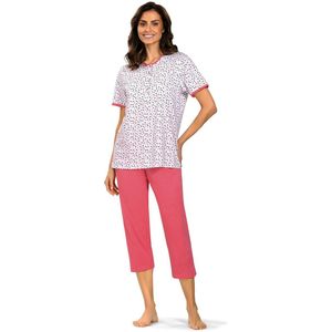 Comtessa Pyjama 'Pink Butterfly Dots' - Dames Nachtmode - Korte Mouw - Roze - Maat 50