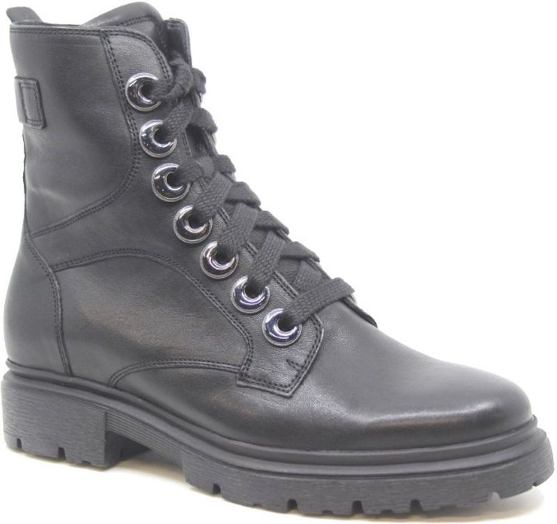 Durea - 9809 - Veterboot - Zwart - Wijdte G