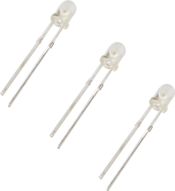 Led assortiment 3 mm. transparant - 400 stuks - 10 kleuren