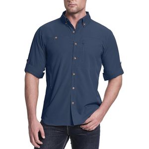 Lange Mouwen Heren Overhemd | Sporthemd met UPF50+ UV-Bescherming, Ademend en Sneldrogend