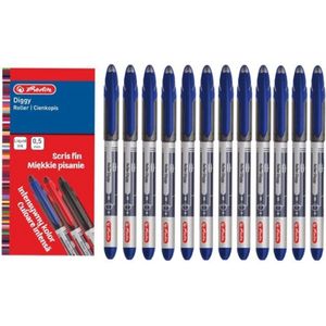 Herlitz Diggy roller pennen 12-delig vloeibare inkt 0.5 mm blauw