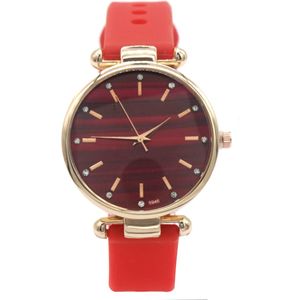 Horloge - Kast 35 mm - Band Rubber - Rood