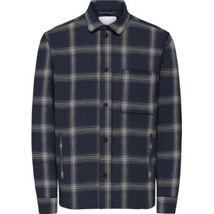 Only & Sons - Aiden Checked Twill - Overhemd - Donkerblauw - Grijs