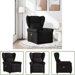 vidaXL Ergonomische Stoel - Massagestoel - Massagestoel verstelbaar stof zwart - Relaxstoel - Lounge Stoel - Elektrische Massage