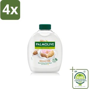 Palmolive - Amandelmelk - Handzeep Navulling - Zacht & Hydraterend - 300 ml - Voordeelverpakking - 4 stuks - Handzeep - Navulling
