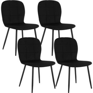 Rootz fluwelen eetkamerstoelen - Comfortabele zitplaatsen - Modern design - Schuim met hoge dichtheid - Duurzaam metalen frame - Ergonomisch - 45,5 cm x 81 cm x 50,5 cm