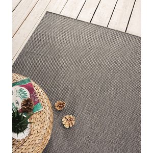 Karpet24 Sisal – Modern Effen Vloerkleed voor Binnen & Buiten, Antraciet-160 x 220 cm