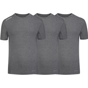 3-Pack Sondico compressie korte mouw sportshirt - heren - Mid grey - maat S