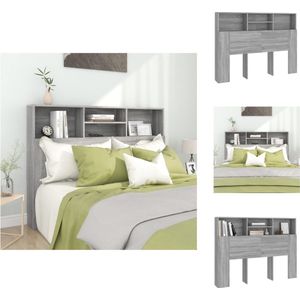 vidaXL Hoofdbordkast - Modern ontwerp - Wandmontage - 140 x 19 x 103.5 cm - Grijs Sonoma eiken - Bedonderdeel