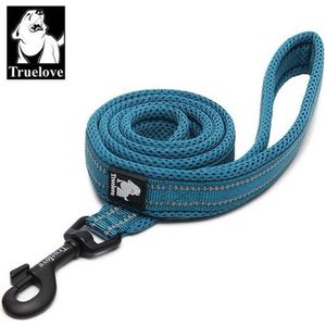 Truelove hondenriem maat M 200cm - uitlaat riem - zwarte honden riem - blauwe riem - riem voor de hond