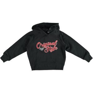 Vingino zwarte relaxed fit meisjes sweater hoodie - Maat 116